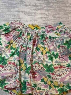 Mini Boden Green Scenic Print Skirt 9-10Y